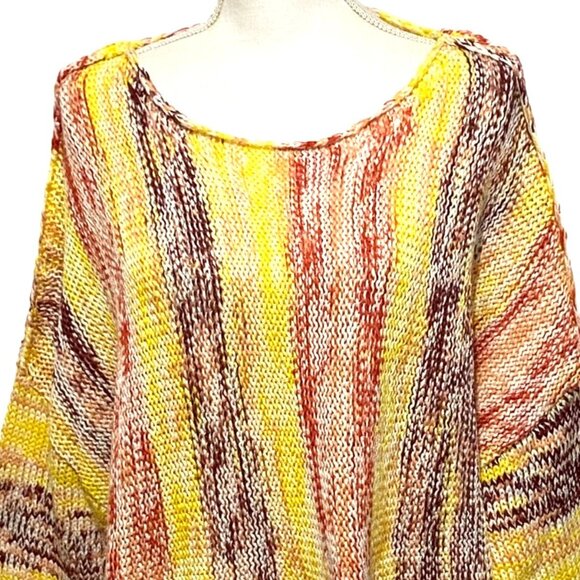 Laurie Felt Baja Sweater M to L Fringe Hem Beachy California Vibes Southwestern - Picture 2 of 10